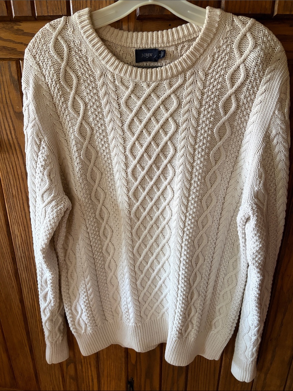 J. Crew Cream Cable- Crewneck Sweater  Size M  Men’s